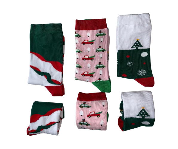 Kheyoot™ Christmas Socks Set for Adults & Kids – 6 Pairs, Free Size