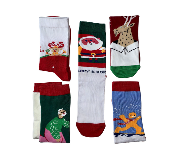 Kheyoot™ 5Adult Christmas Colors Socks Set