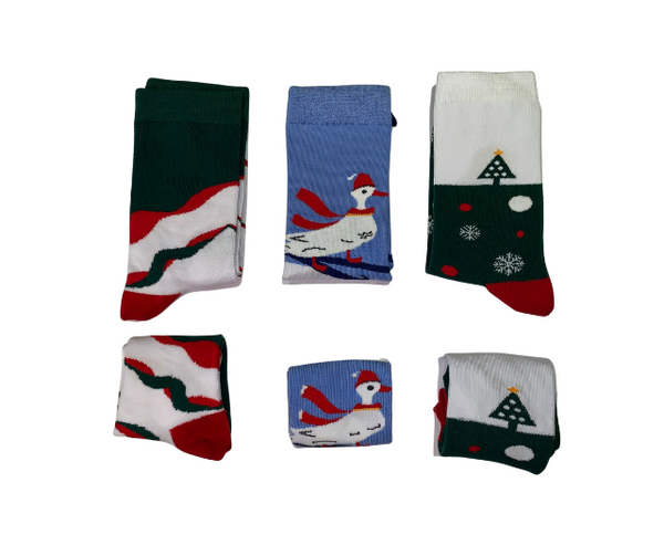 Kheyoot™ Christmas Socks Set for Adults & Kids – 6 Pairs, Free Size