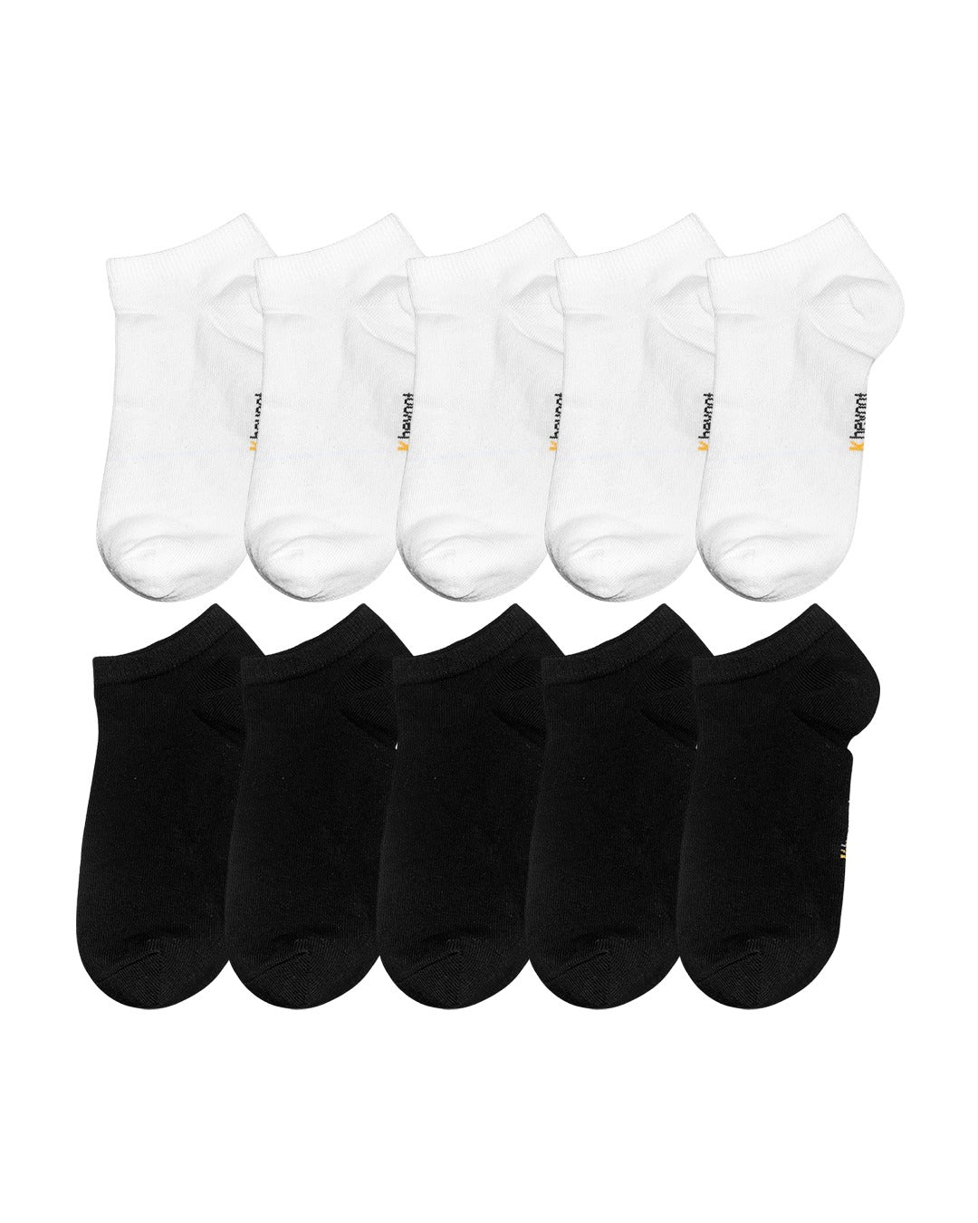 Kheyoot™ 10 Men black & white short Socks bundle