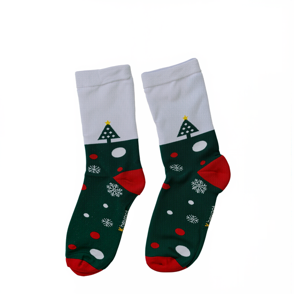 Kheyoot™ Free-Size Kids Christmas Tree and Snowflakes Print Socks
